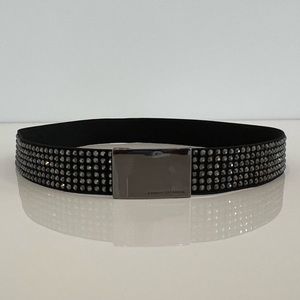 ARMANI EXCHANGE BLACK EMBELLISHED BELT NWOTS!